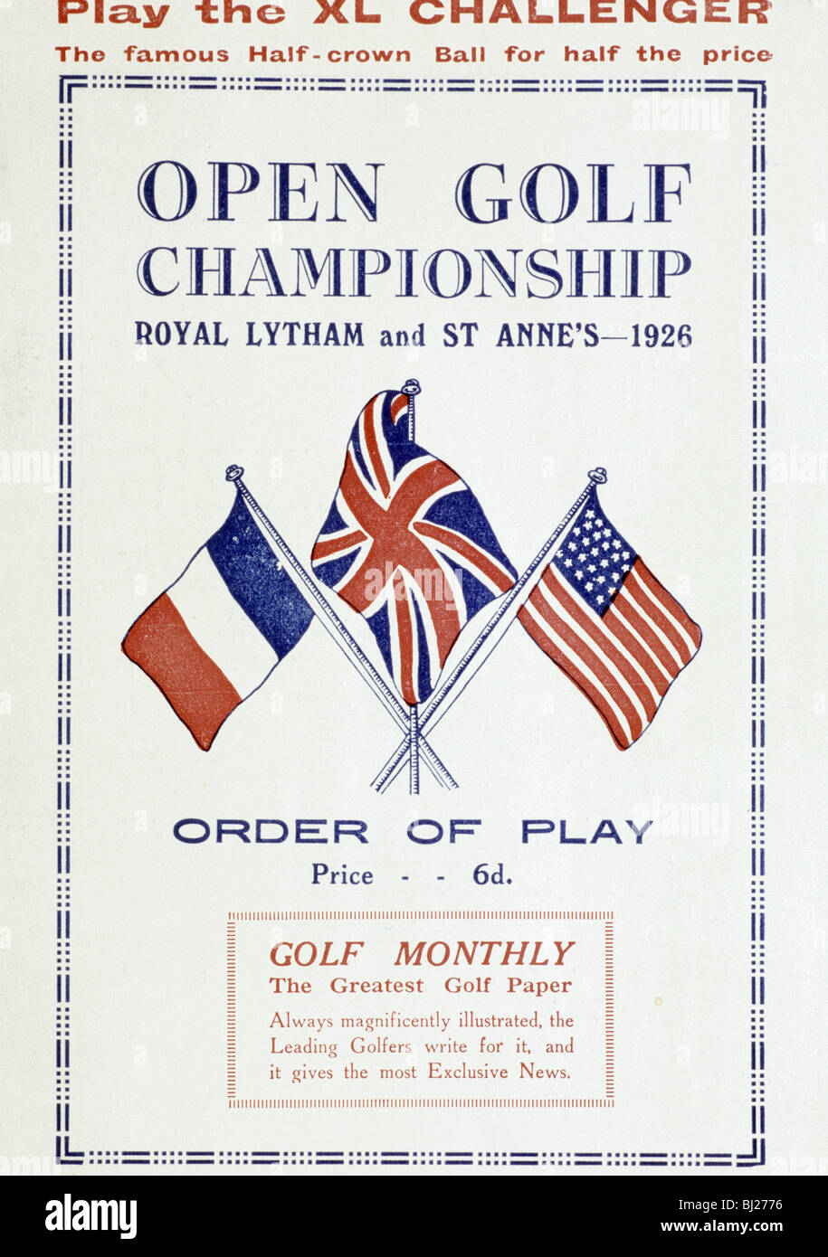 Programme pour l'Open Golf Championship, 1926. Artiste : Inconnu Banque D'Images