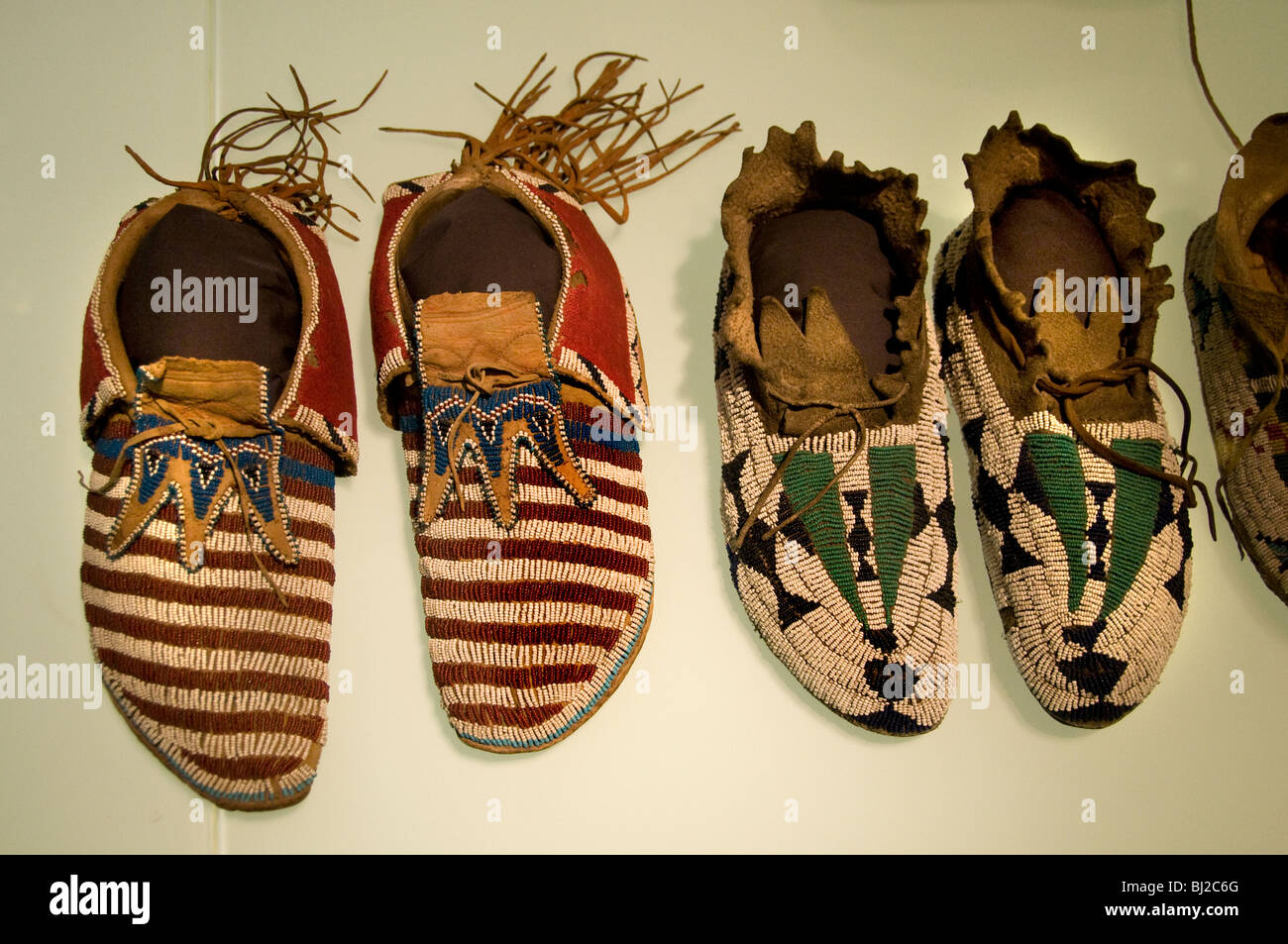 Amérique du Nord Côte Ouest Native Indian moccasin chaussures chaussures Mocassins indiens Banque D'Images