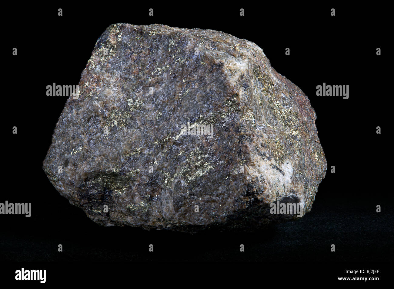 La chalcopyrite (minerai de cuivre) Banque D'Images