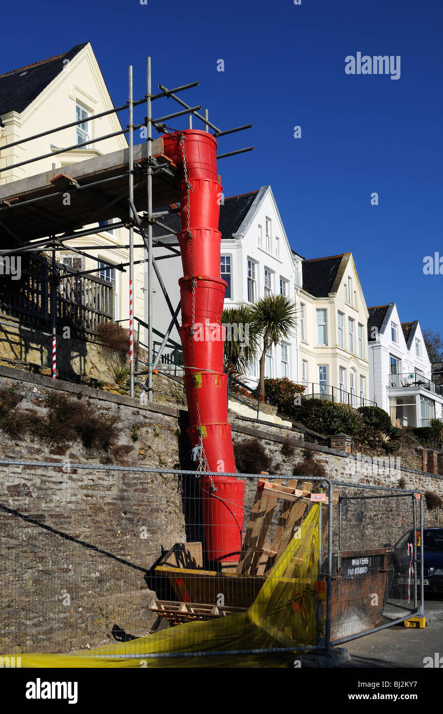 Une maison édouardienne à Fowey, Cornwall, uk, en cours de rénovation. Banque D'Images
