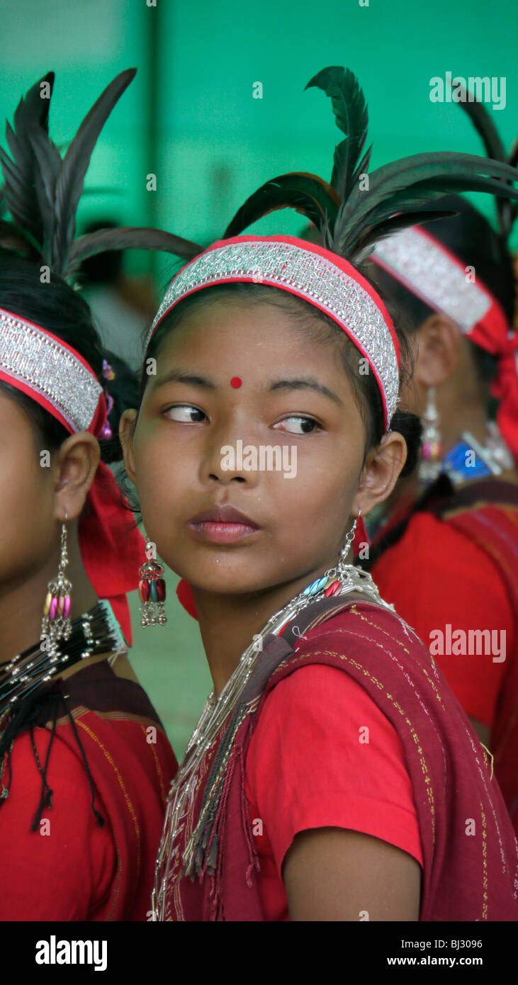 Le BANGLADESH Fatima Rani Pèlerinage à Baromari, Mission danse tribale des filles. Banque D'Images