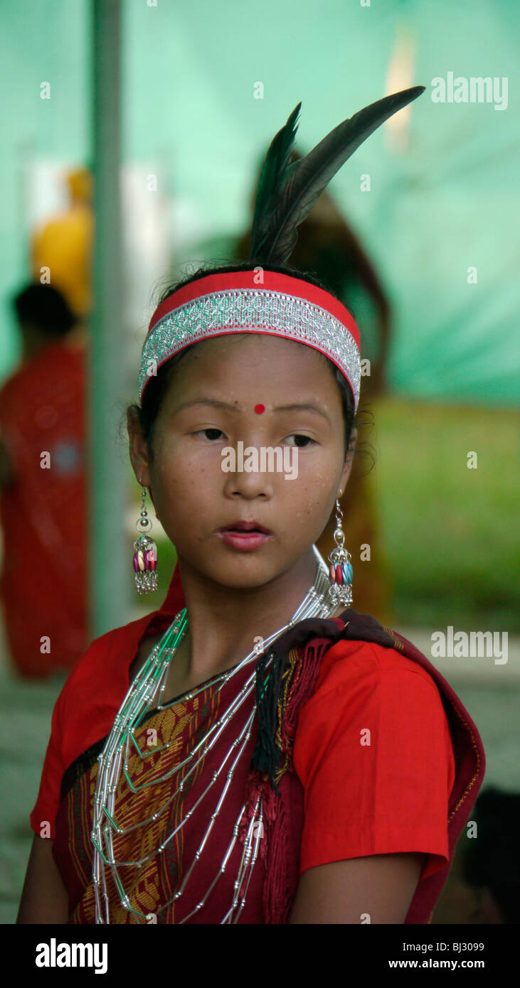 Le BANGLADESH Fatima Rani Pèlerinage à Baromari, Mission danse tribale des filles. Banque D'Images