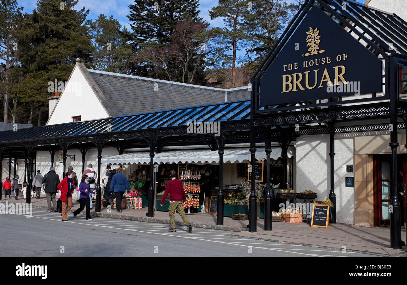 Stand de produits locaux à l'extérieur de House of Bruar, Perthshire, Écosse, Royaume-Uni, Europe Banque D'Images