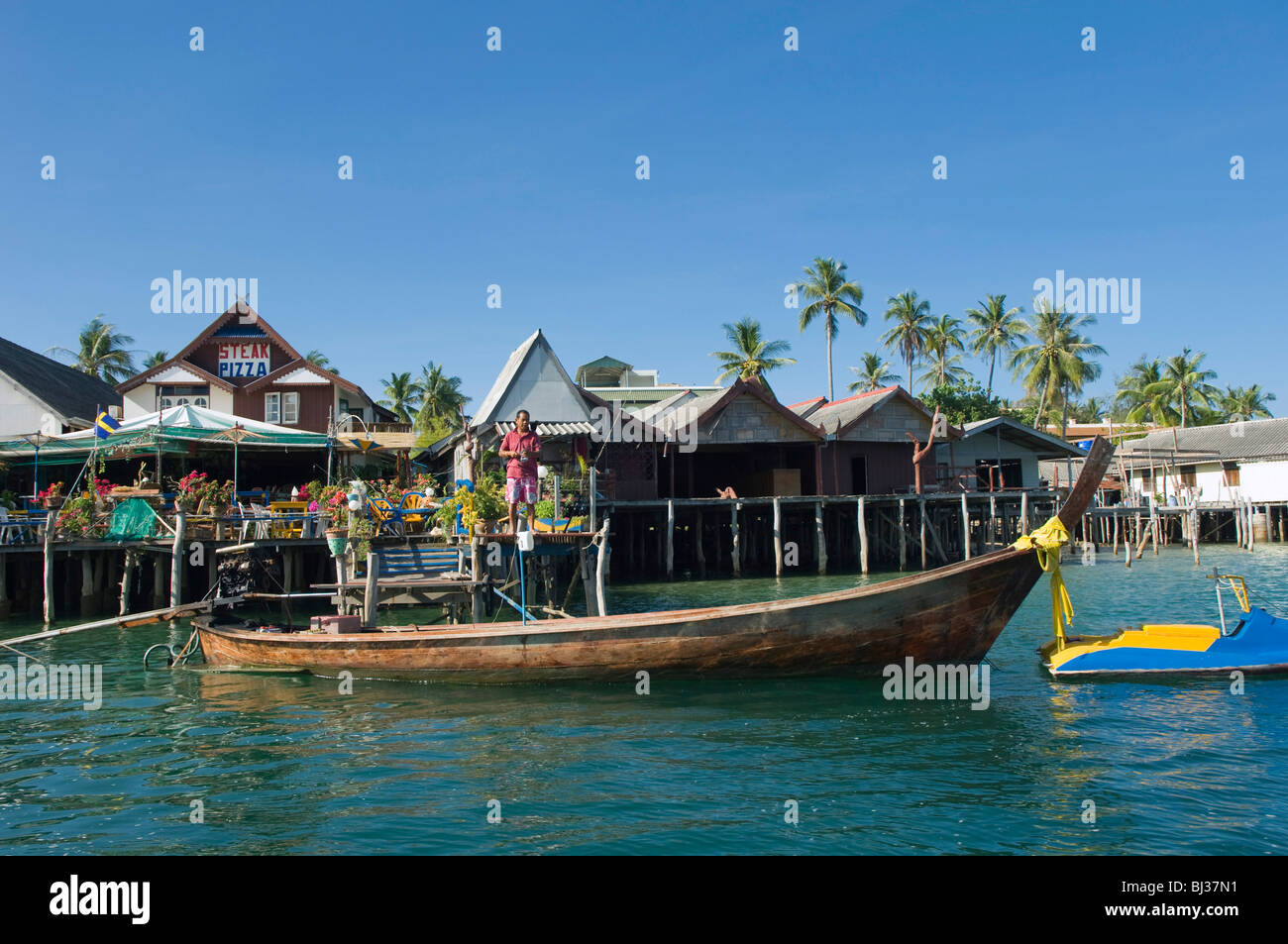 Village de pêcheurs Village Saladan, Ko Lanta ou l'île de Koh Lanta, Krabi, Thaïlande, Asie Banque D'Images