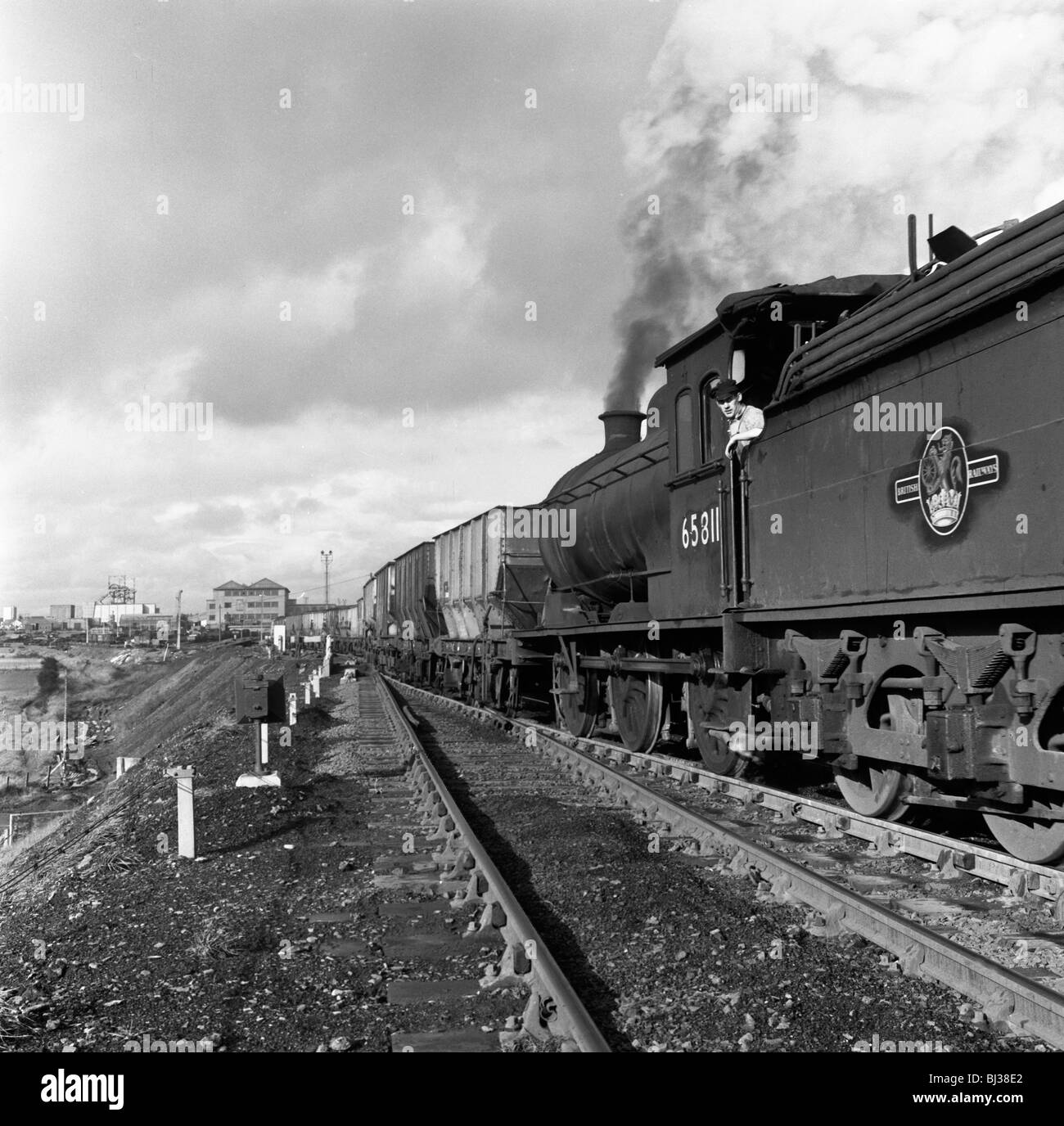 Loco de vapeur no 65811 de la mine de charbon transport Lynemouth, Northumberland, 1963. Artiste : Michael Walters Banque D'Images