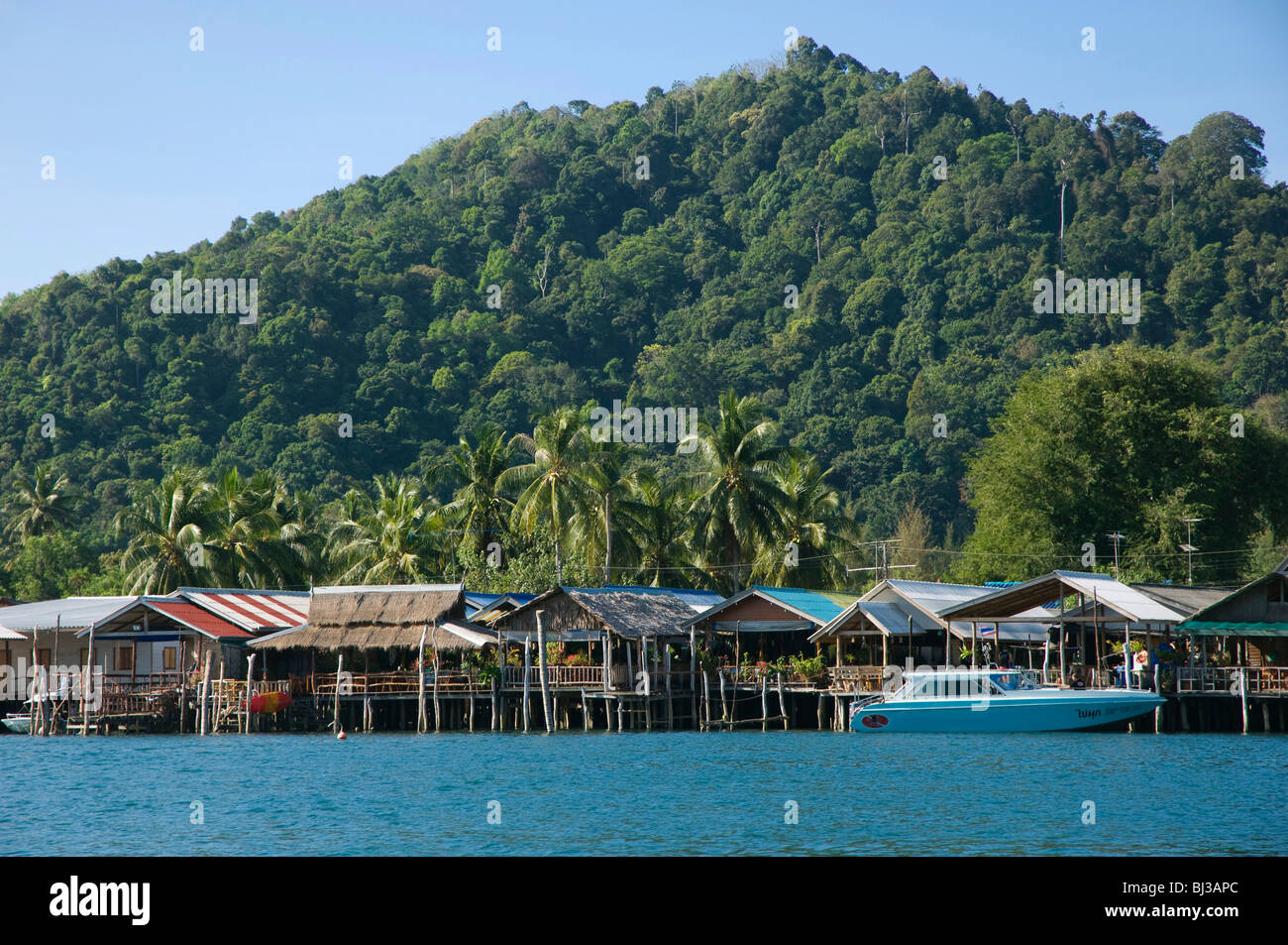 Village de pêcheurs Village Saladan, Ko Lanta ou l'île de Koh Lanta, Krabi, Thaïlande, Asie Banque D'Images