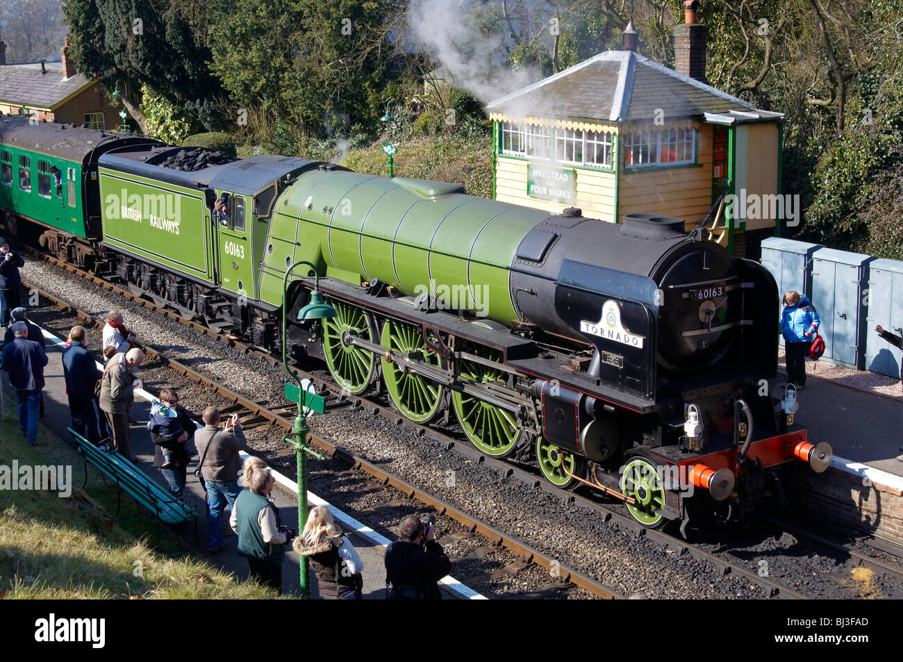 Nouvelle classe de poivre A1 pacific loco de vapeur à Medstead sur le Mid-Hants Railway. Banque D'Images