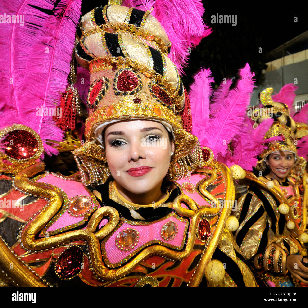 Uniao da Ilha, école de samba, Carnaval 2010 femme masquée, Sambódromo, Rio de Janeiro, Brésil, Amérique du Sud Banque D'Images