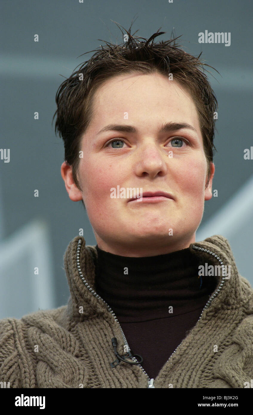 Dame Ellen MacArthur DBE, représenté à la discussion à Hay Festival 2002 Banque D'Images