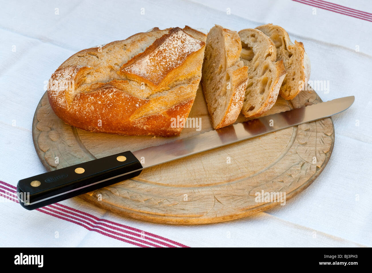 Tranches de pain de blé entier - France. Banque D'Images
