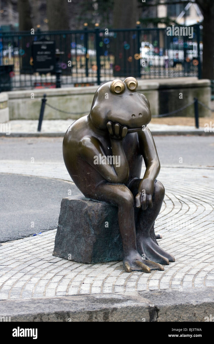 Statue en bronze à la Mare aux grenouilles dans Boston Common. Banque D'Images