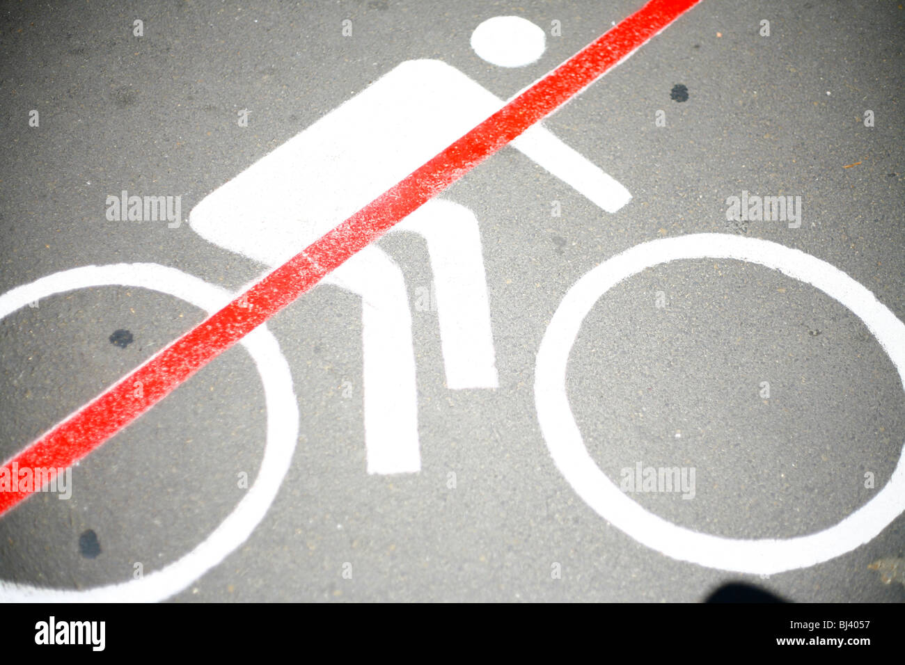 Pictogramm, interdiction de vélo, Melbourne, Victoria, Australie Banque D'Images