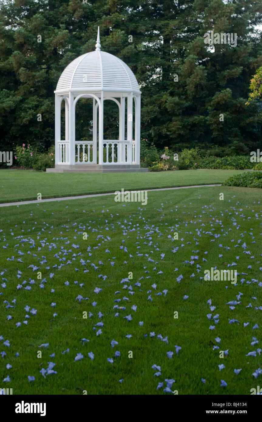 Un petit kiosque dans un parc d'attente pour la prochaine cérémonie de mariage. Banque D'Images