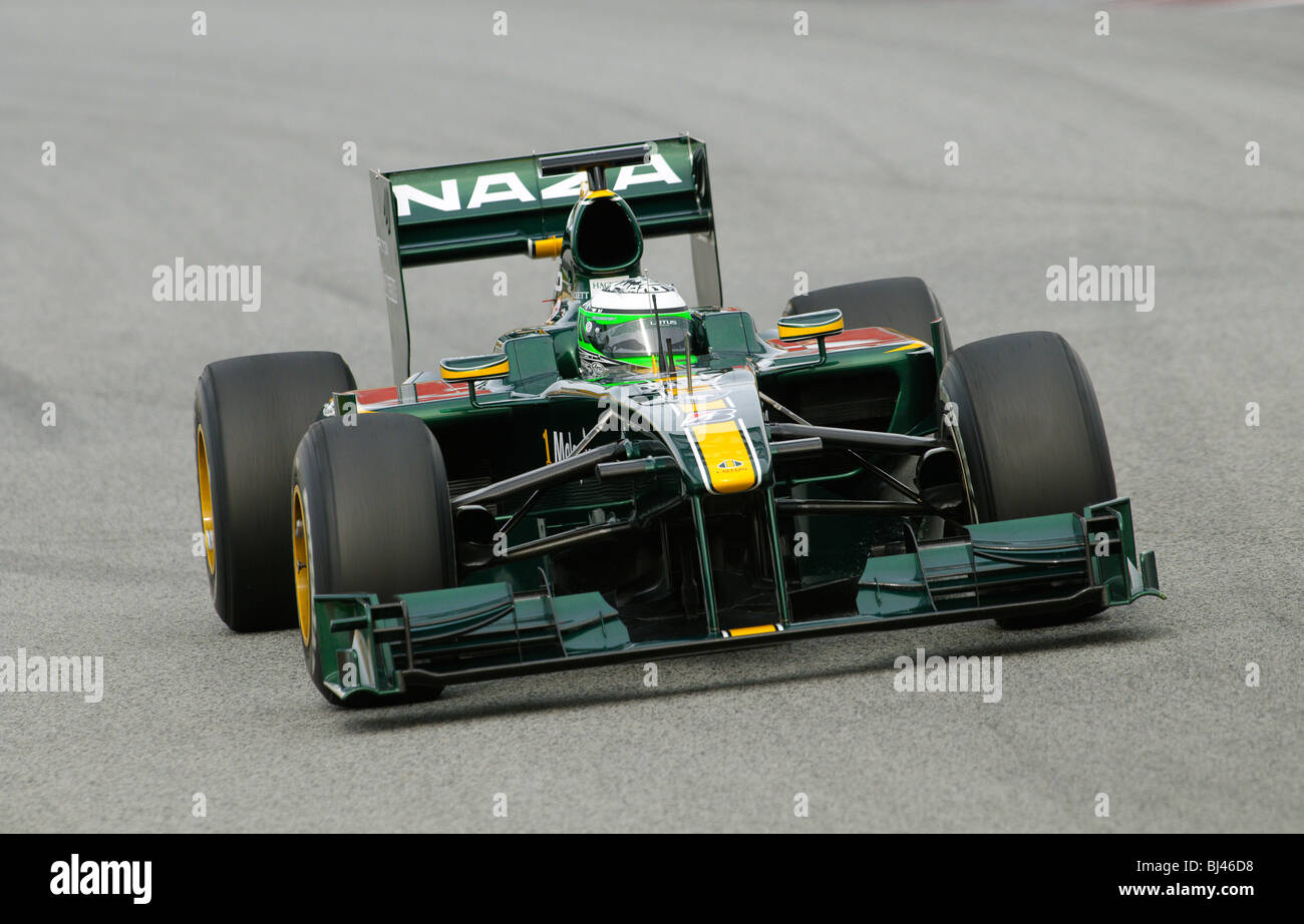 Heikki KOVALAINEN (FIN) dans la voiture de course Lotus T127 lors de tests de Formule 1 Banque D'Images