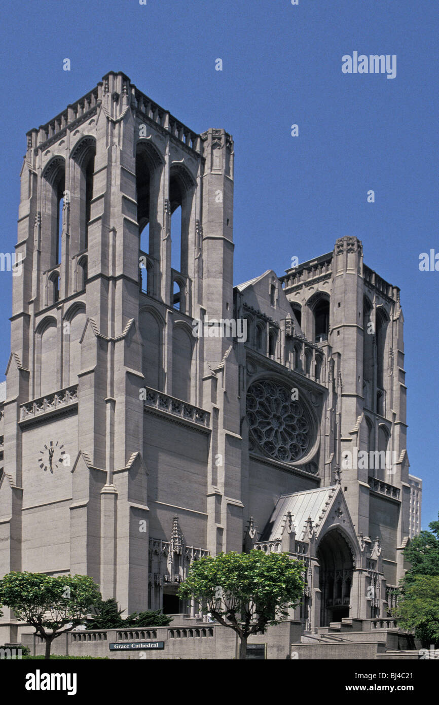 La Cathédrale Grace sur Nob Hill, San Francisco, Californie Banque D'Images