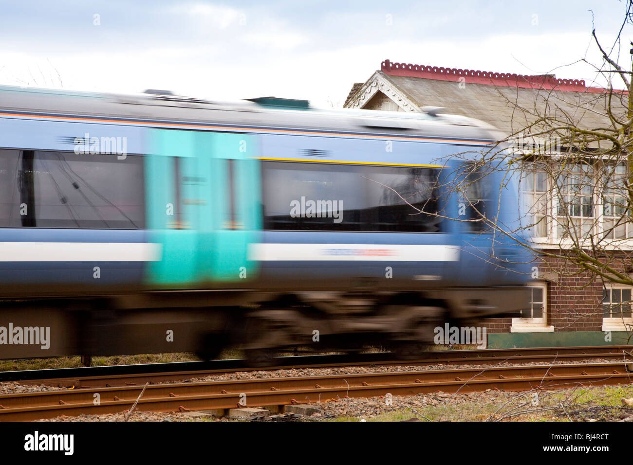 Eccles Road, passage à niveau, Norfolk Banque D'Images