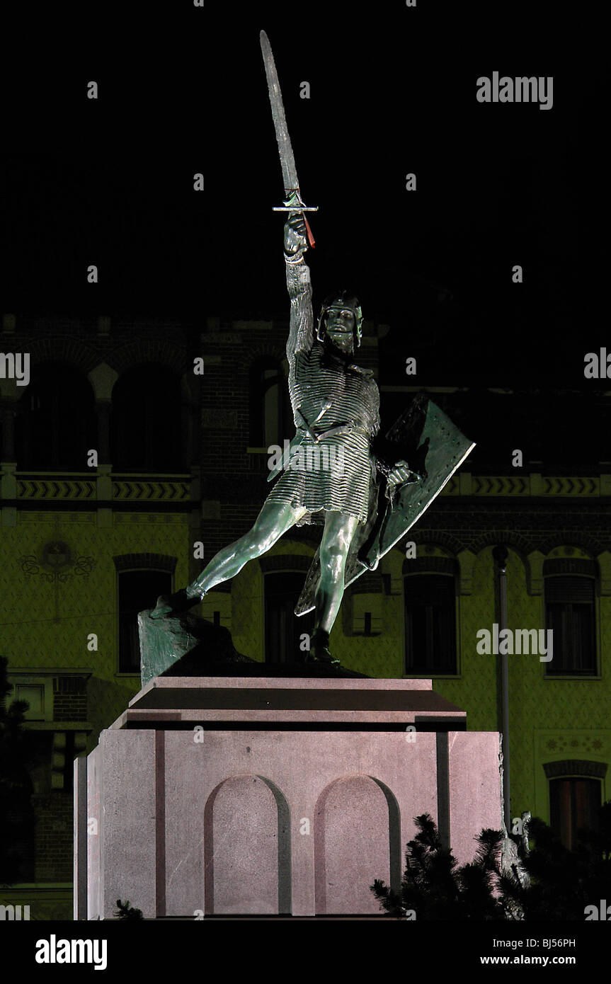 La Lombardie, Legnano, Alberto da Giussano statue, icône de la Lega Nord, simbol Banque D'Images