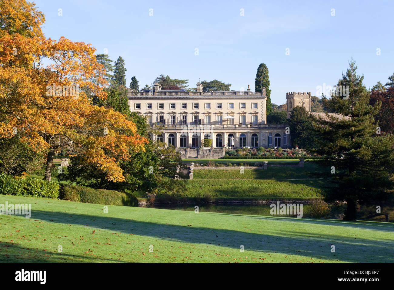 Automne dans les Cotswolds à l'hôtel Cowley Manor Country House, Cowley, Gloucestershire, Angleterre Banque D'Images