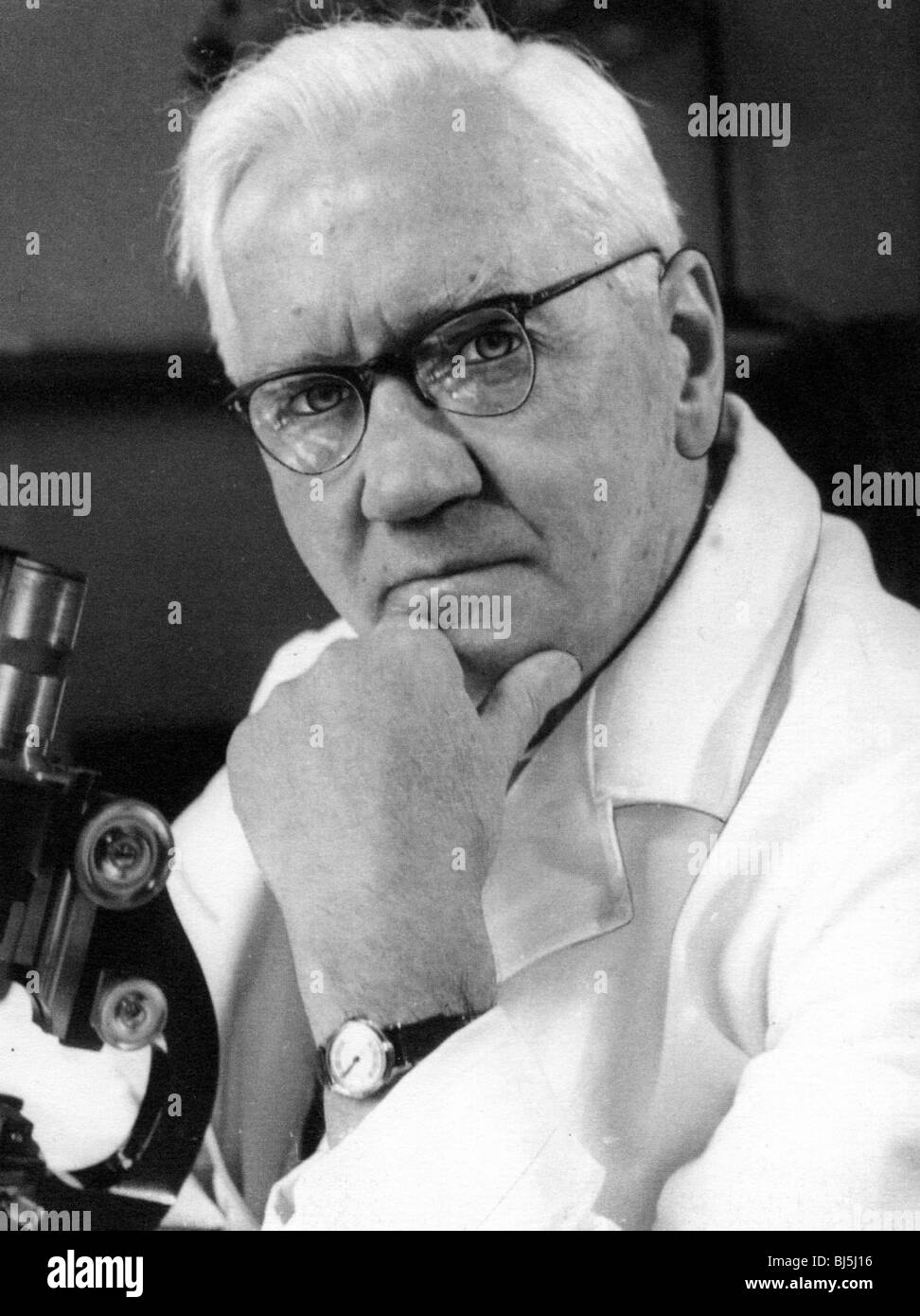 SIR Alexander Fleming - bactériologiste écossais et discovere de pénicilline (1881-1955) Banque D'Images