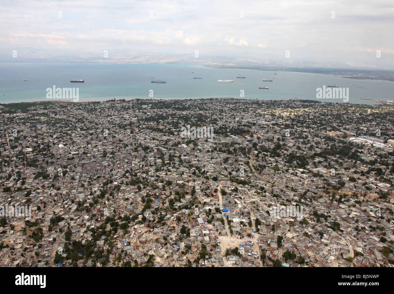 Vue aérienne de Port-au-Prince, Haïti Banque D'Images