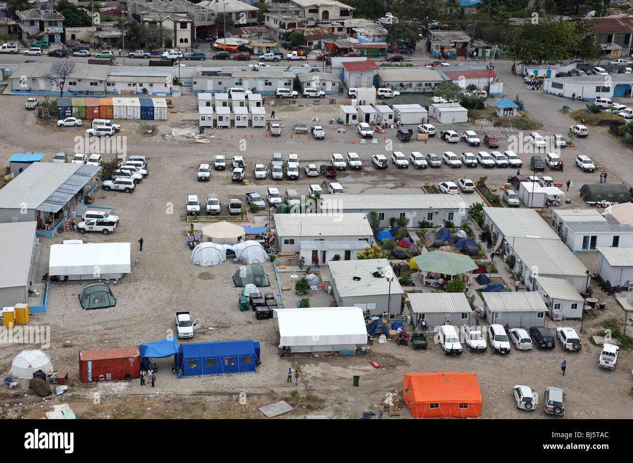 La Base logistique des Nations Unies en Haïti Port-au-Prince Banque D'Images