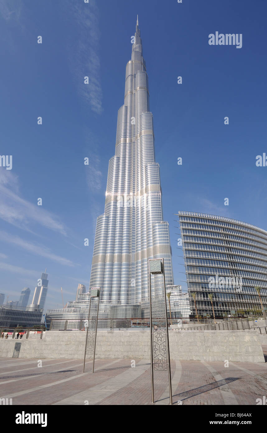 Plus haut gratte-ciel du monde, le Burj Dubaï (Burj Khalifa), Dubai Emirats Arabes Unis Banque D'Images