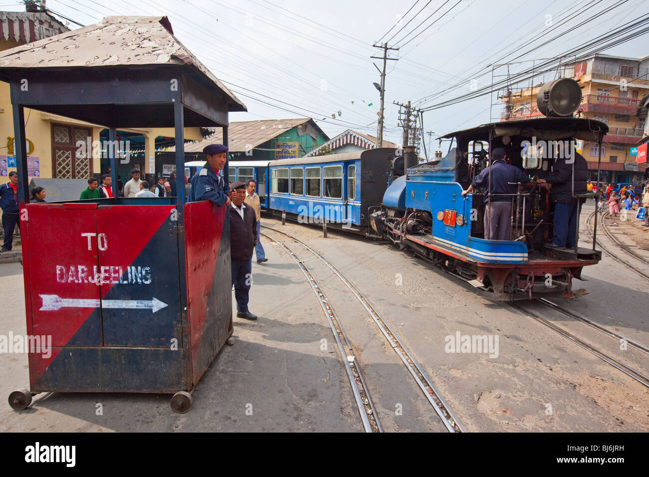 Darjeeling Himalayan Railway train jouet en Inde Darjeeling Banque D'Images