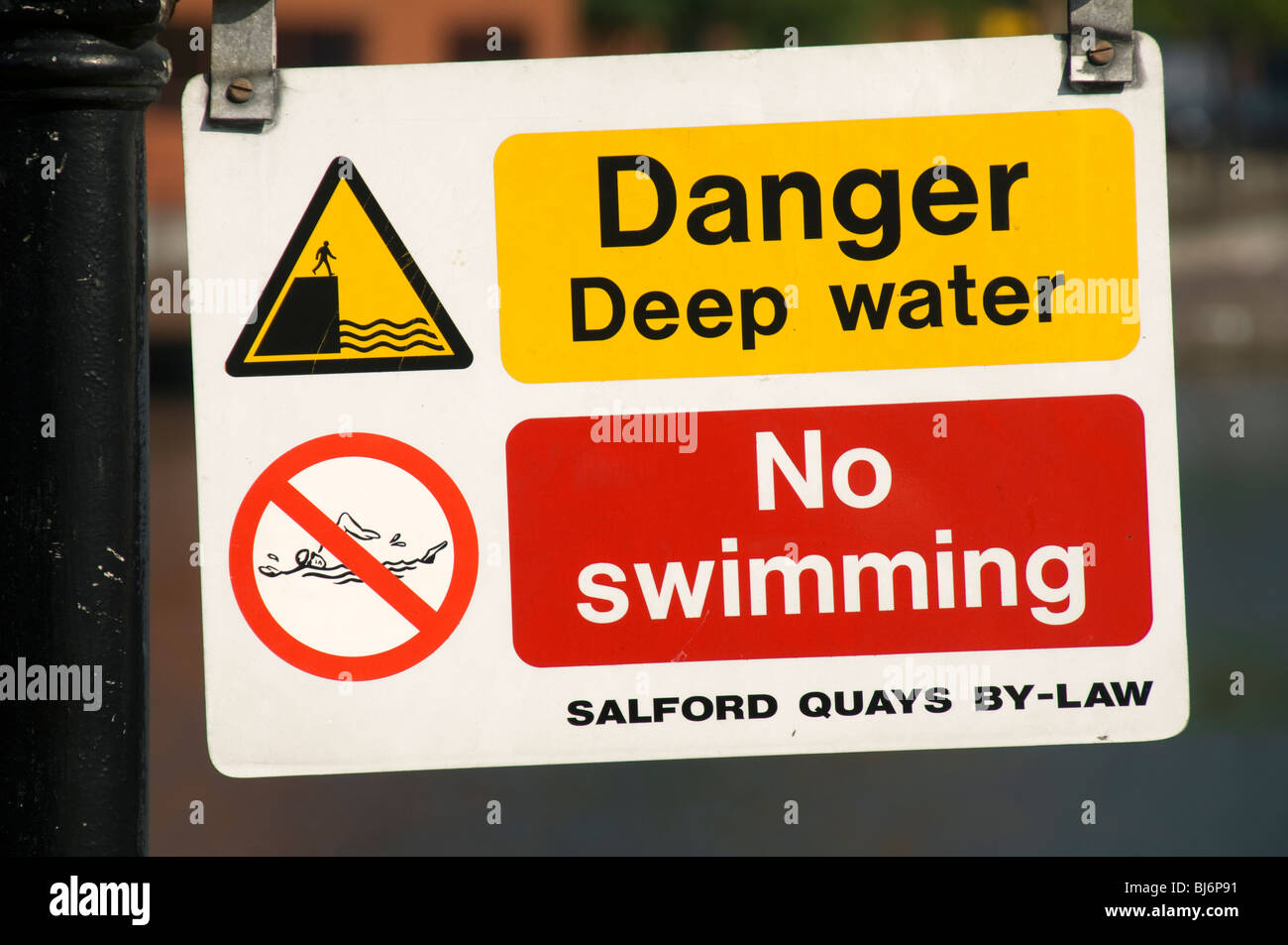 Aucun signe de natation à Salford, Greater Manchester, UK Banque D'Images