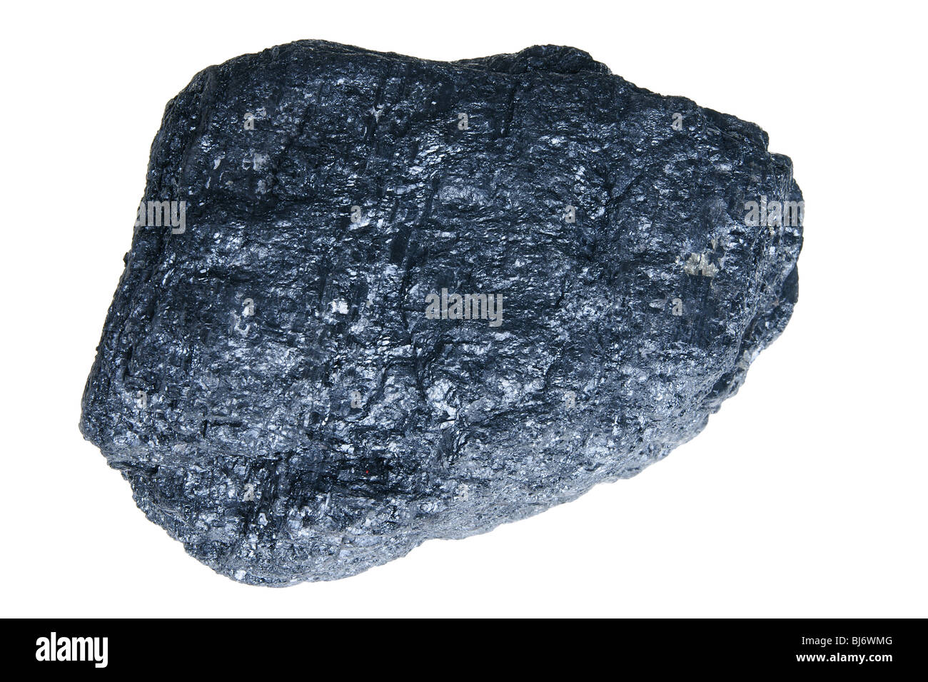 Bloc de charbon noir isolated on white Banque D'Images