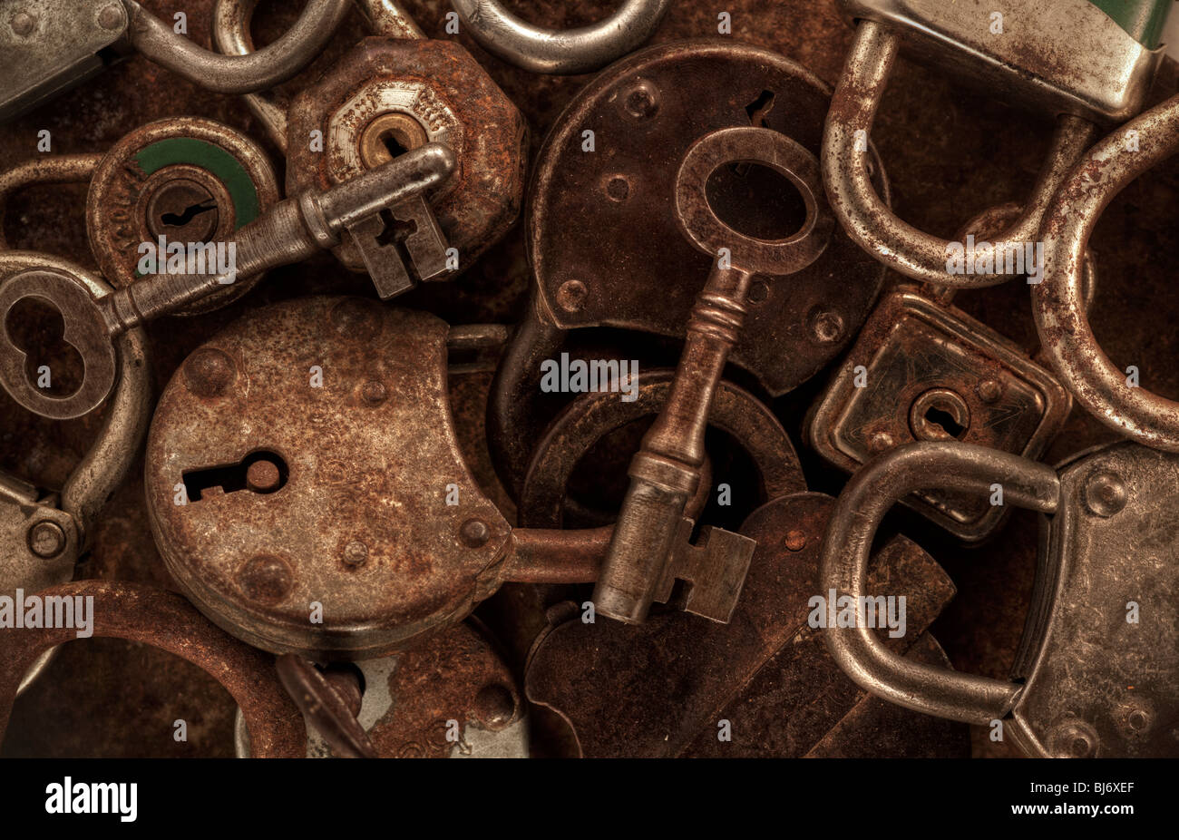 Clés et cadenas, still life Banque D'Images