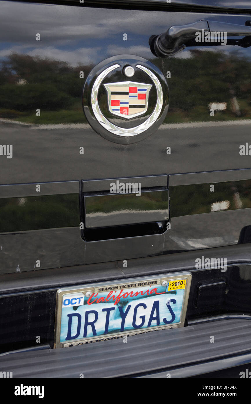 Des nations unies pour l'environnement de l'environnement (numéro de licence) sur la plaque de gaz à effet de Pompe A Fric en Californie Banque D'Images