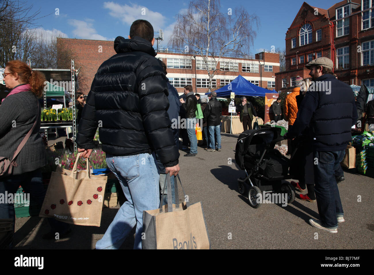 Queens Park Farmers Market, vue générale Banque D'Images