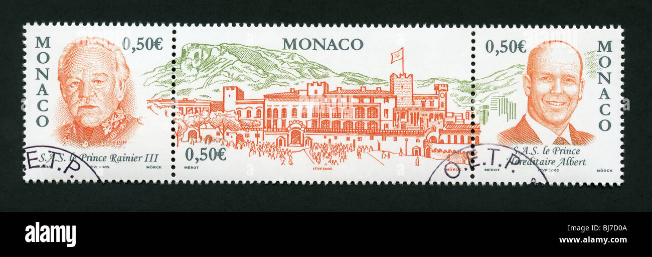 Timbres-poste de Monaco Banque D'Images