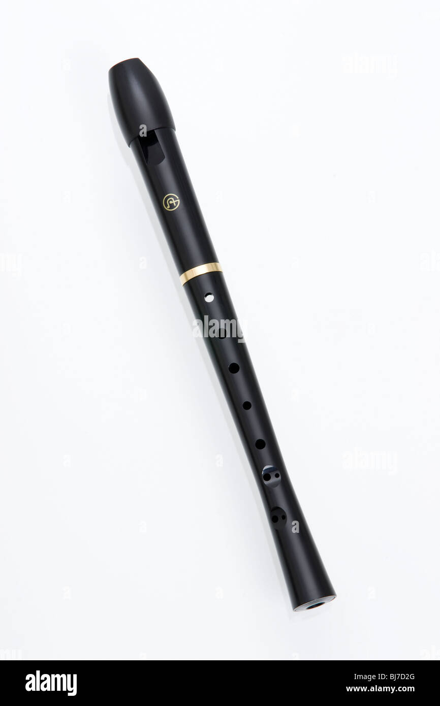 Childs premier instrument de musique La musique de l'enregistreur Banque D'Images