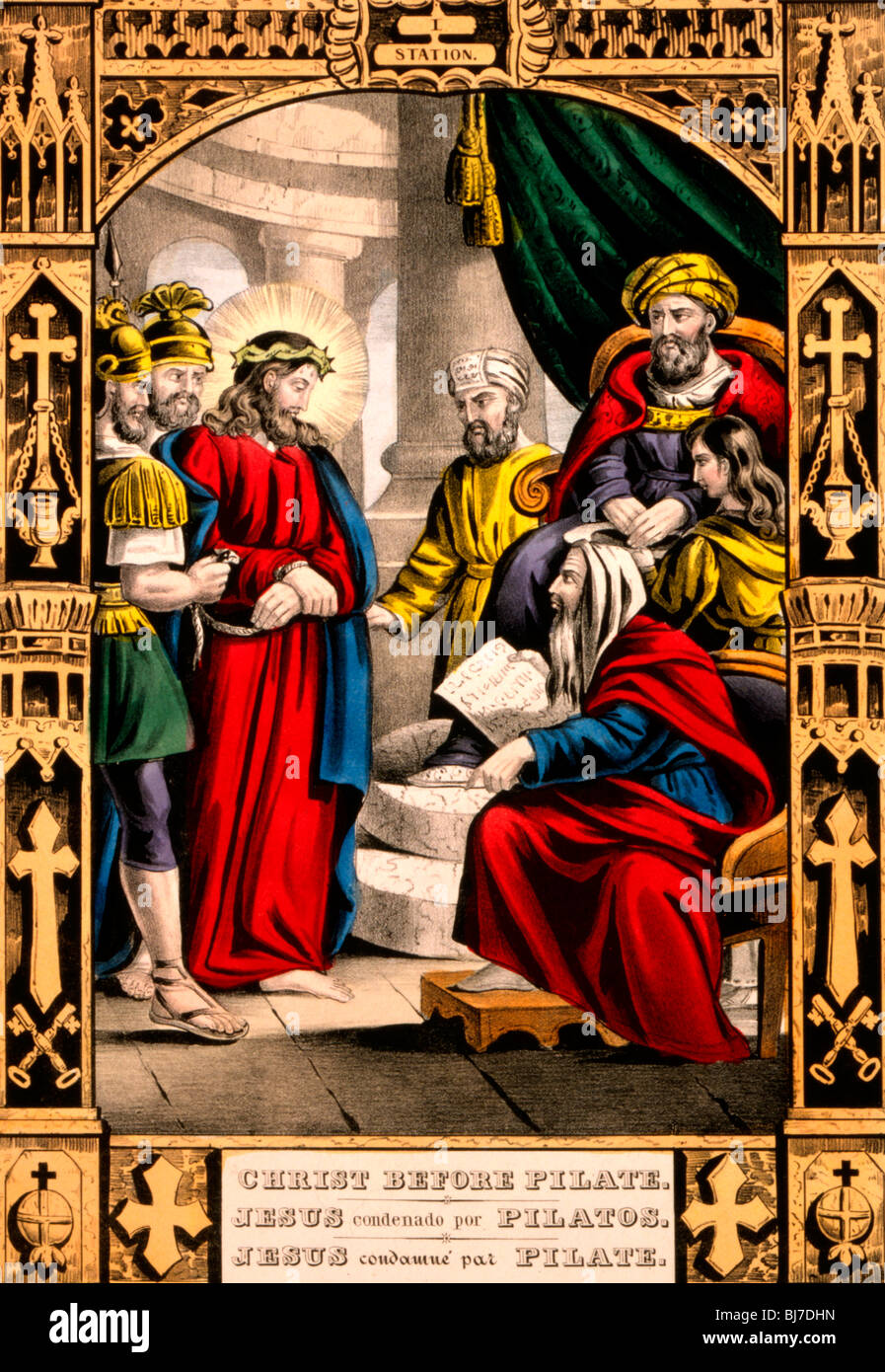 Le Christ devant Pilate Banque D'Images