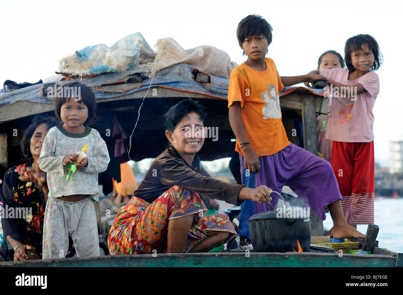 Sur le bateau, Bajao Semporna, Sabah, Malaisie Banque D'Images