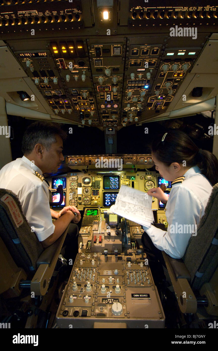 Royal Brunei Airlines la formation des pilotes. Bandar Seri Begawan, Brunei Darussalam Banque D'Images