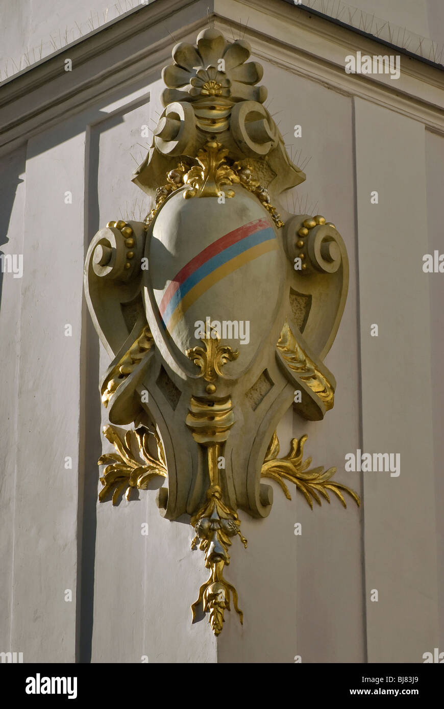 Maison à médaillon, à Cieszyn Śląskie, Pologne Banque D'Images