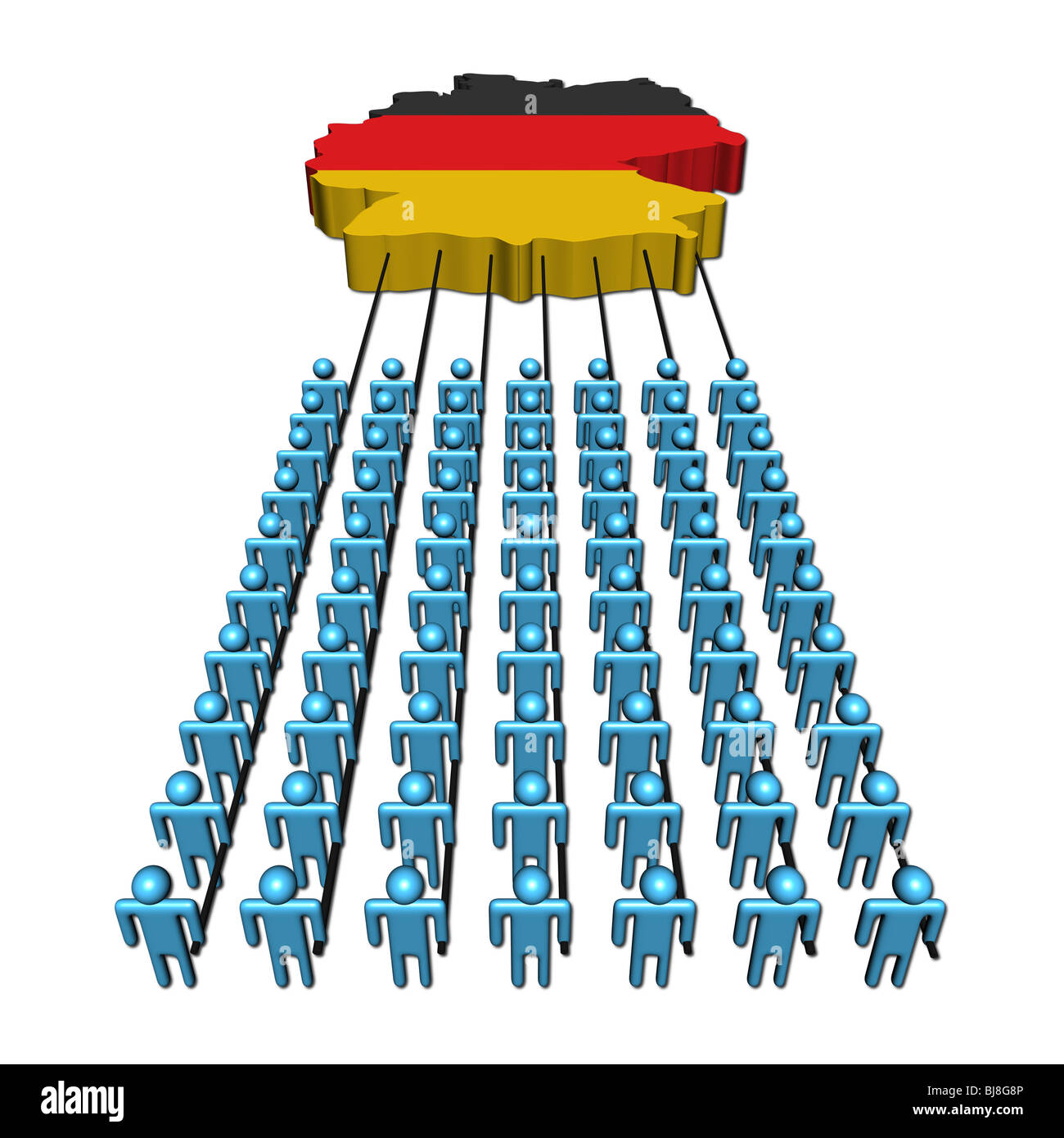 Résumé Les gens d'équipe Allemagne carte drapeau illustration Banque D'Images
