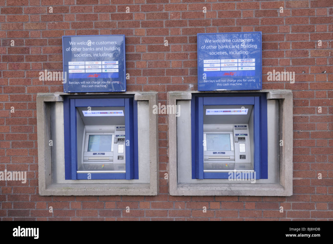 Barclays Bank deux trou dans le mur, distributeur automatique de billets, Cambridge Banque D'Images