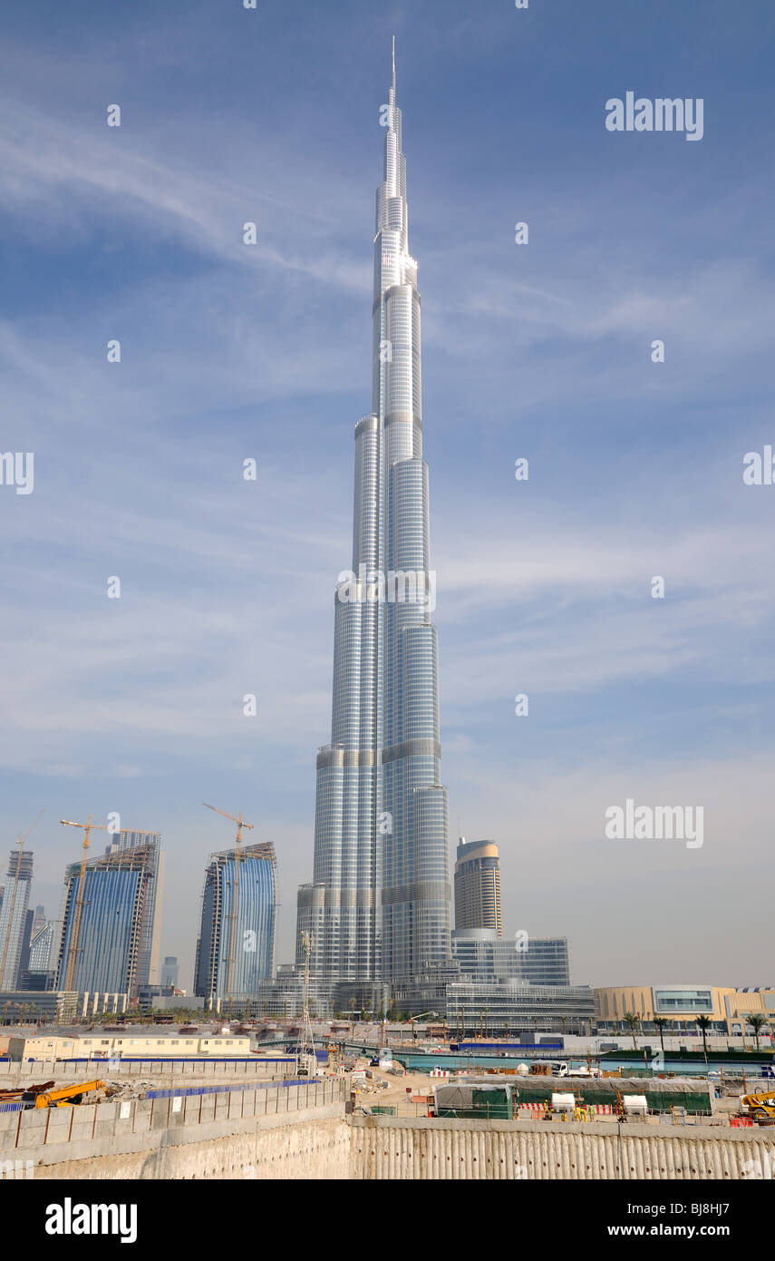 Plus haut gratte-ciel du monde, le Burj Dubaï (Burj Khalifa), Dubai Emirats Arabes Unis Banque D'Images