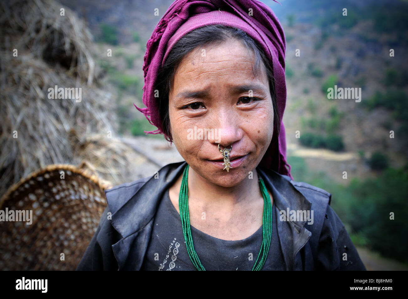Femme Rai en Bung, Népal Banque D'Images