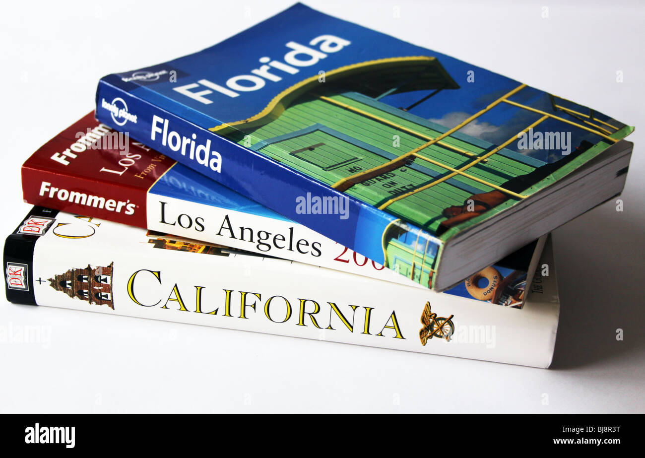 USA Guide books dans une pile Banque D'Images