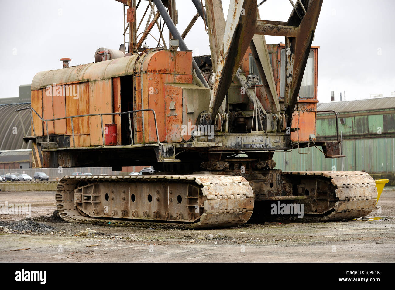 La grue sur chenilles à flèche de la béquille - chenilles Caterpillar Banque D'Images