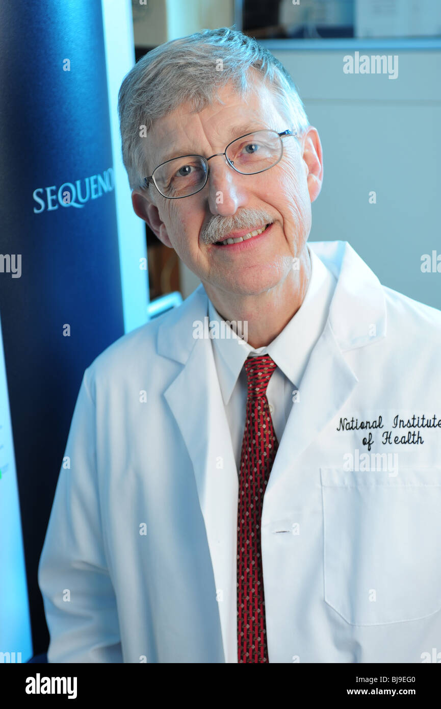 Le Dr Francis Collins, ancien directeur du Projet du génome humain, aujourd'hui directeur des National Institutes of Health - NIH Banque D'Images