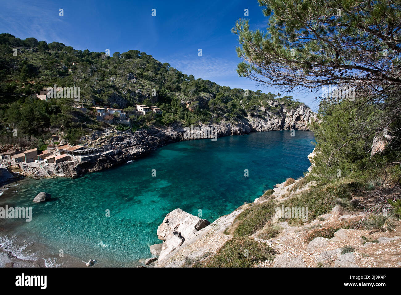 Cala Deia. L'île de Majorque. Îles Baléares. Espagne Banque D'Images