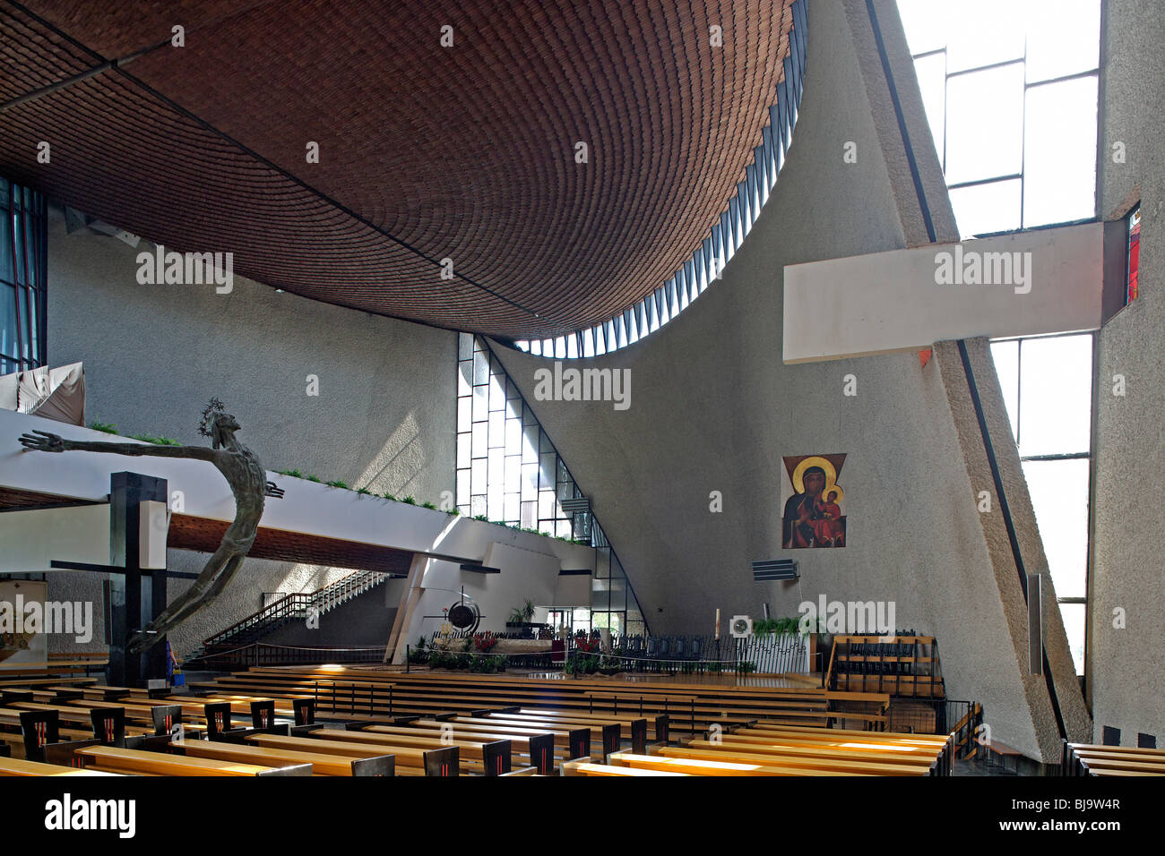 Nowa Huta,Église de la Sainte Vierge, Reine de la Pologne, "l'arche',Cracovie, Cracovie, Pologne Banque D'Images