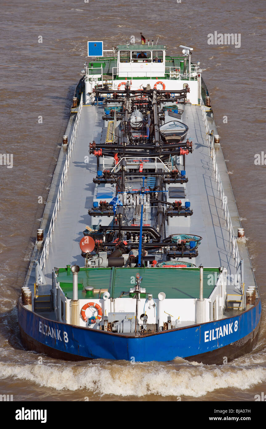 Barge de pétroliers, Rhin Allemagne Banque D'Images