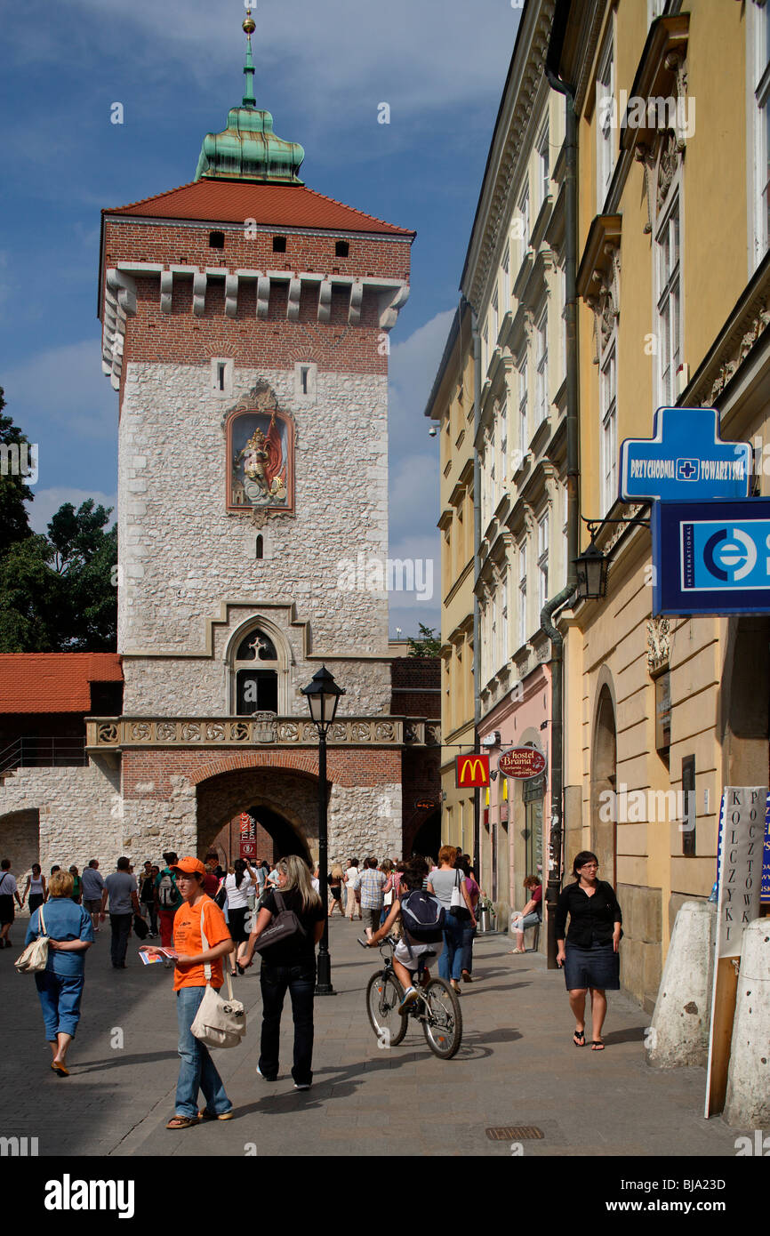 Rue St Florian,St. Florian Gate,Cracovie, Cracovie, Pologne Banque D'Images