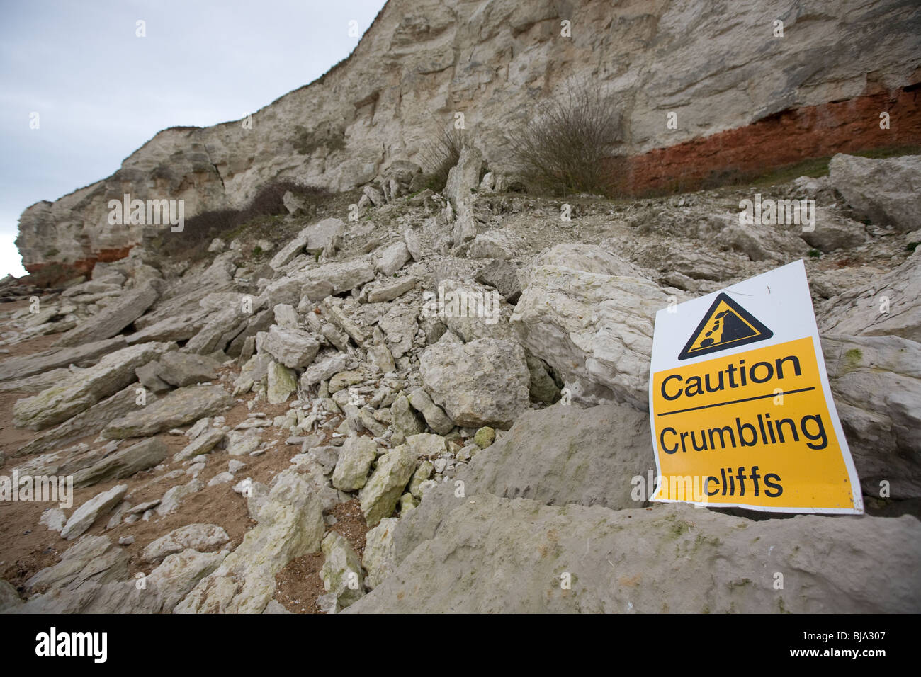 L'érosion côtière à Norfolk Hunstanton Cliffs Banque D'Images